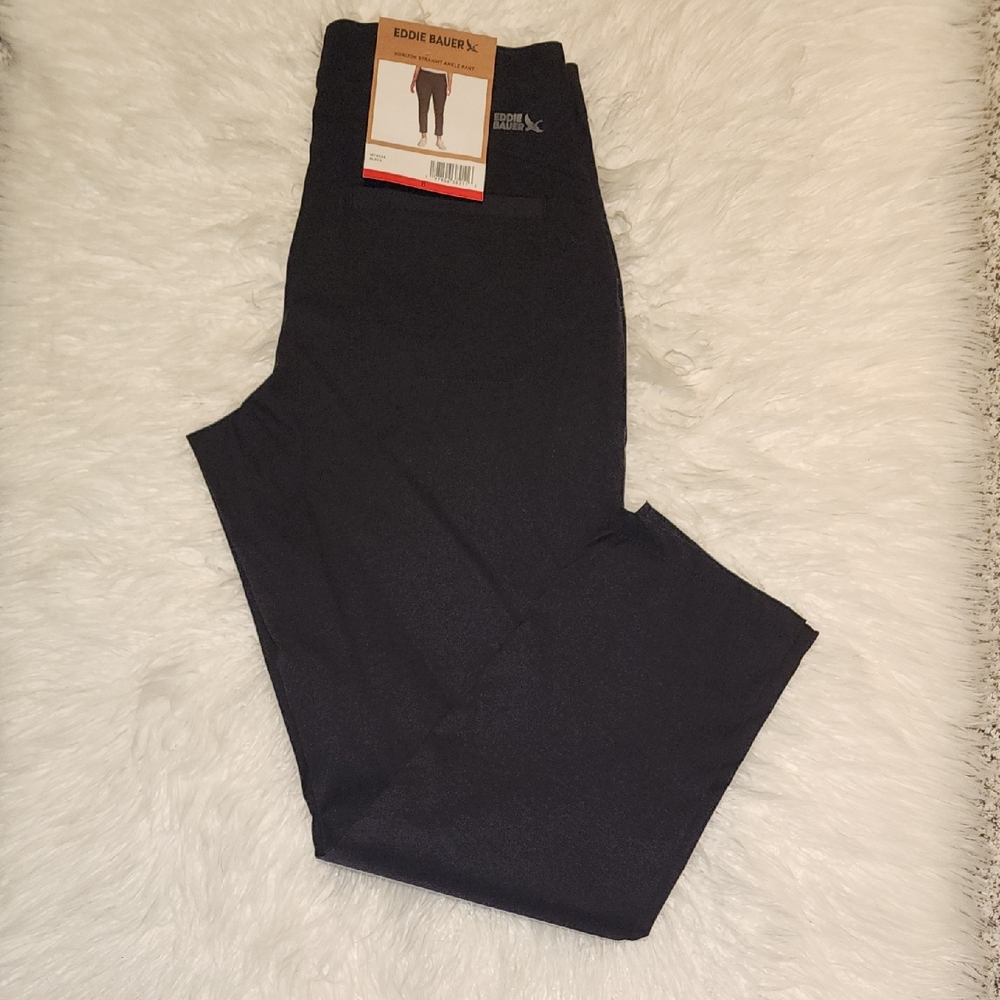NWT Eddie Bauer Horizon Straight Ankle Pant Charcoal Color. Size: 12